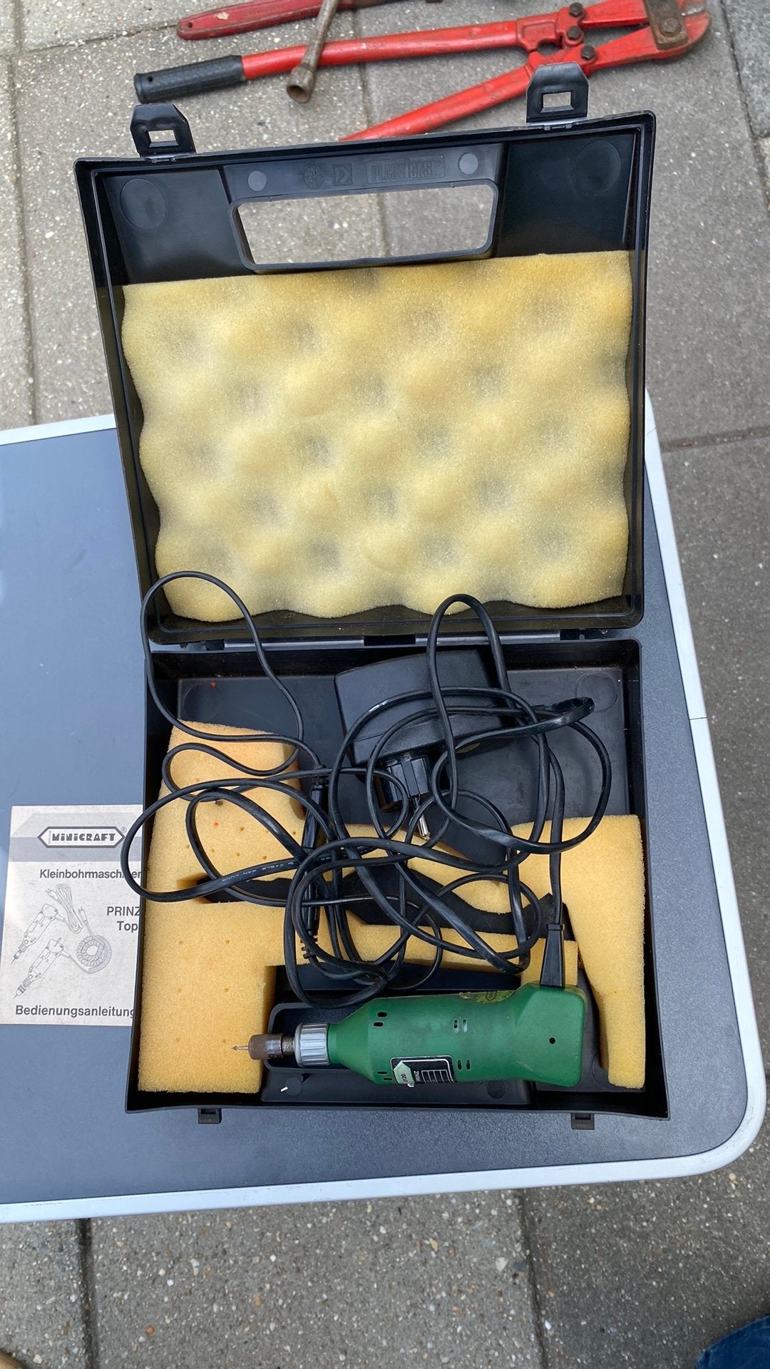 Graveersetje met 3 boortjes, Doe-het-zelf en Verbouw, Gereedschap | Boormachines, Ophalen of Verzenden, Gebruikt