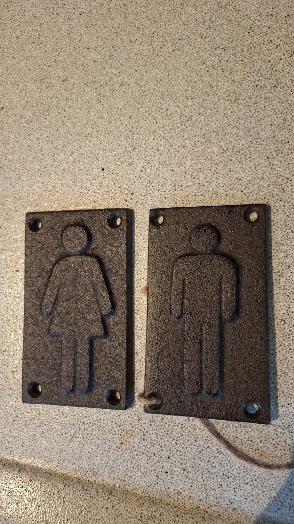 Toilet bordjes dame en heer, Overige typen, Ophalen of Verzenden, Nieuw, Metaal
