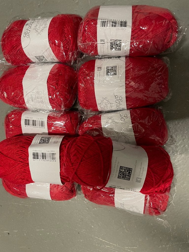 10 bollen Scheepjes linen soft in kleur helder rood, Ophalen of Verzenden, Nieuw, Breien of Haken, Wol of Garen