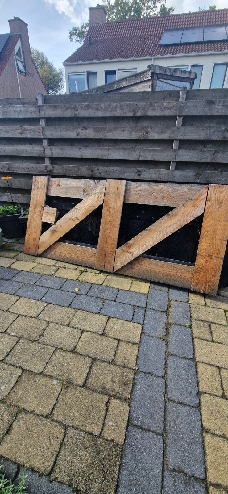 Houten tuinhek 240x105 cm - Gratis af te halen, Tuin en Terras, Ophalen, Gebruikt, Hout, Overige typen