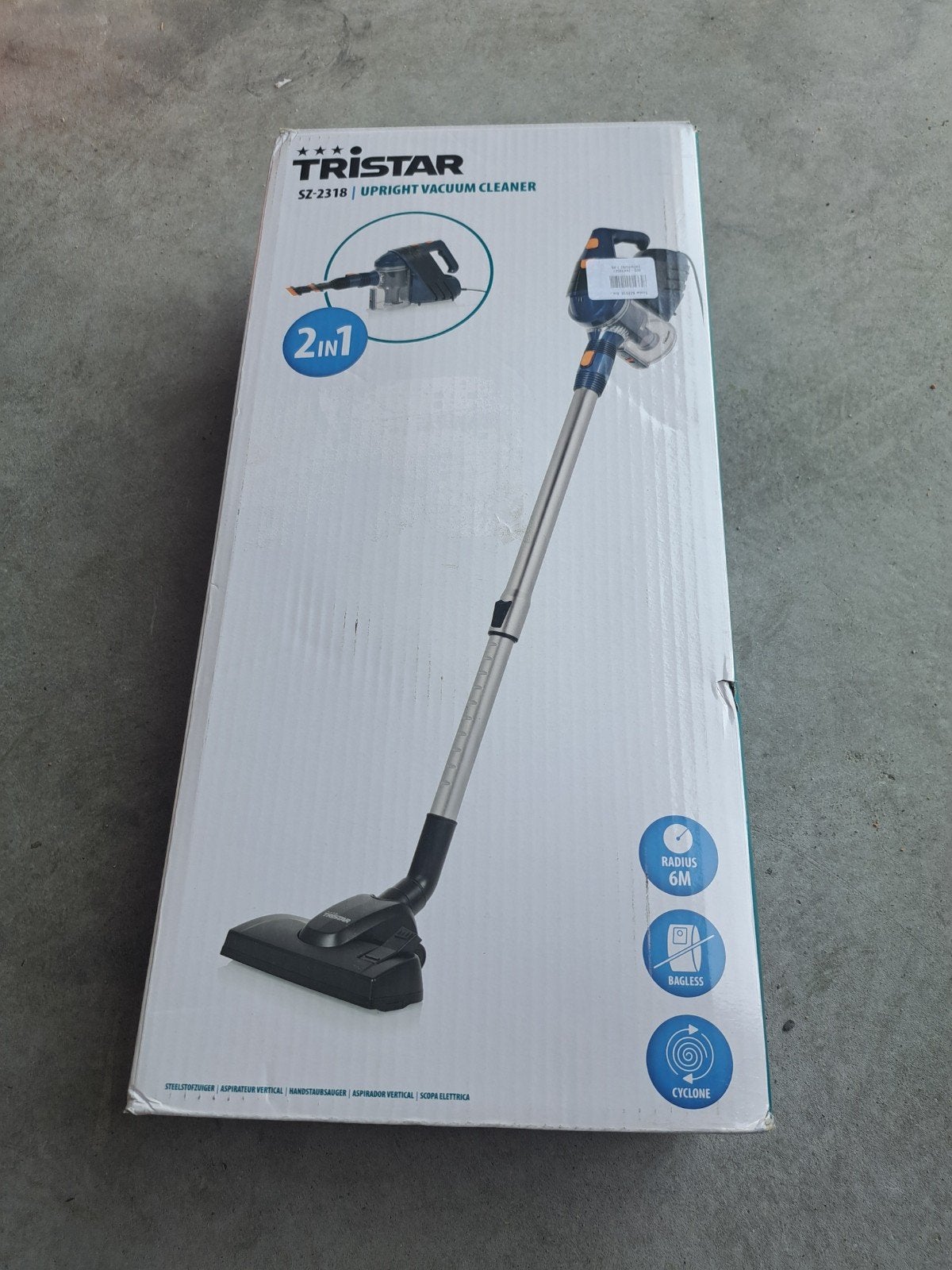 Tristar SZ-2318 2-in-1 Steelstofzuiger - Nieuw in doos, Ophalen, Nieuw, Steelstofzuiger, Overige merken