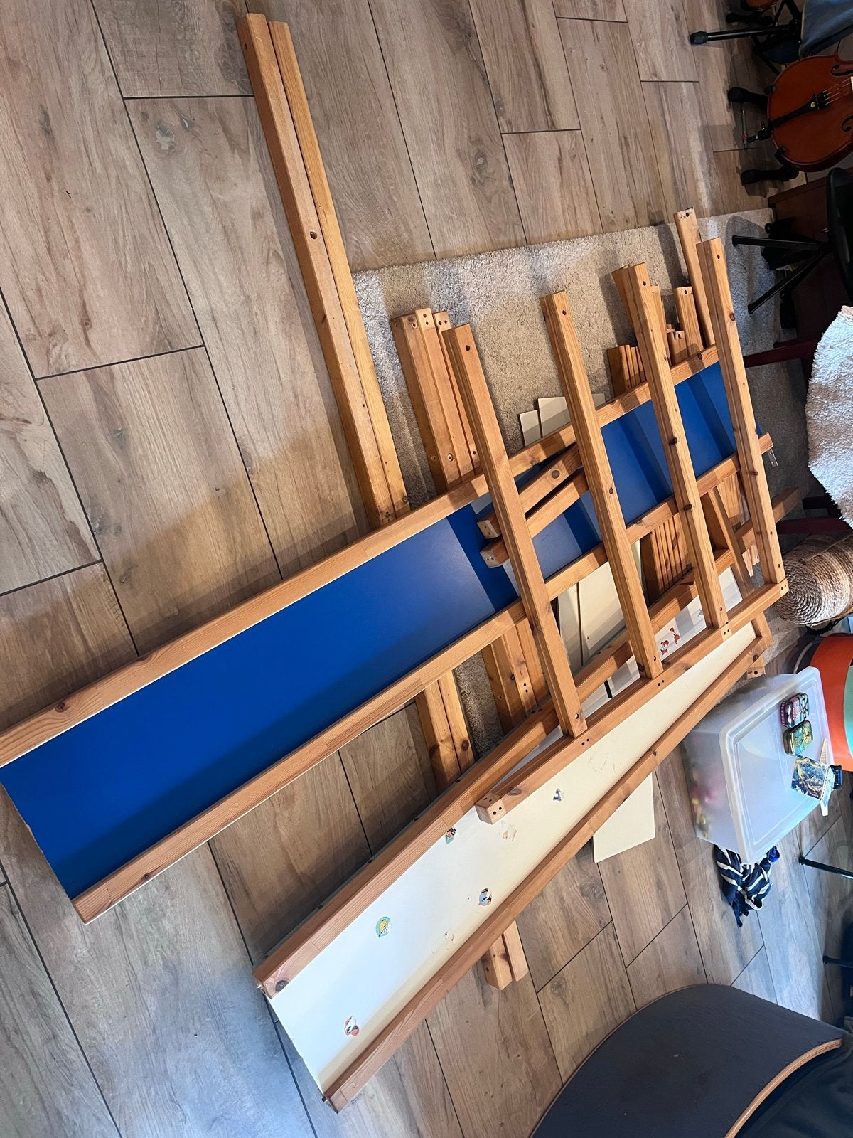 IKEA KURA omkeerbaar bed, wit/grenen, 90x200 cm, Ophalen, 85 tot 100 cm, Gebruikt, Hoogslaper of Stapelbed