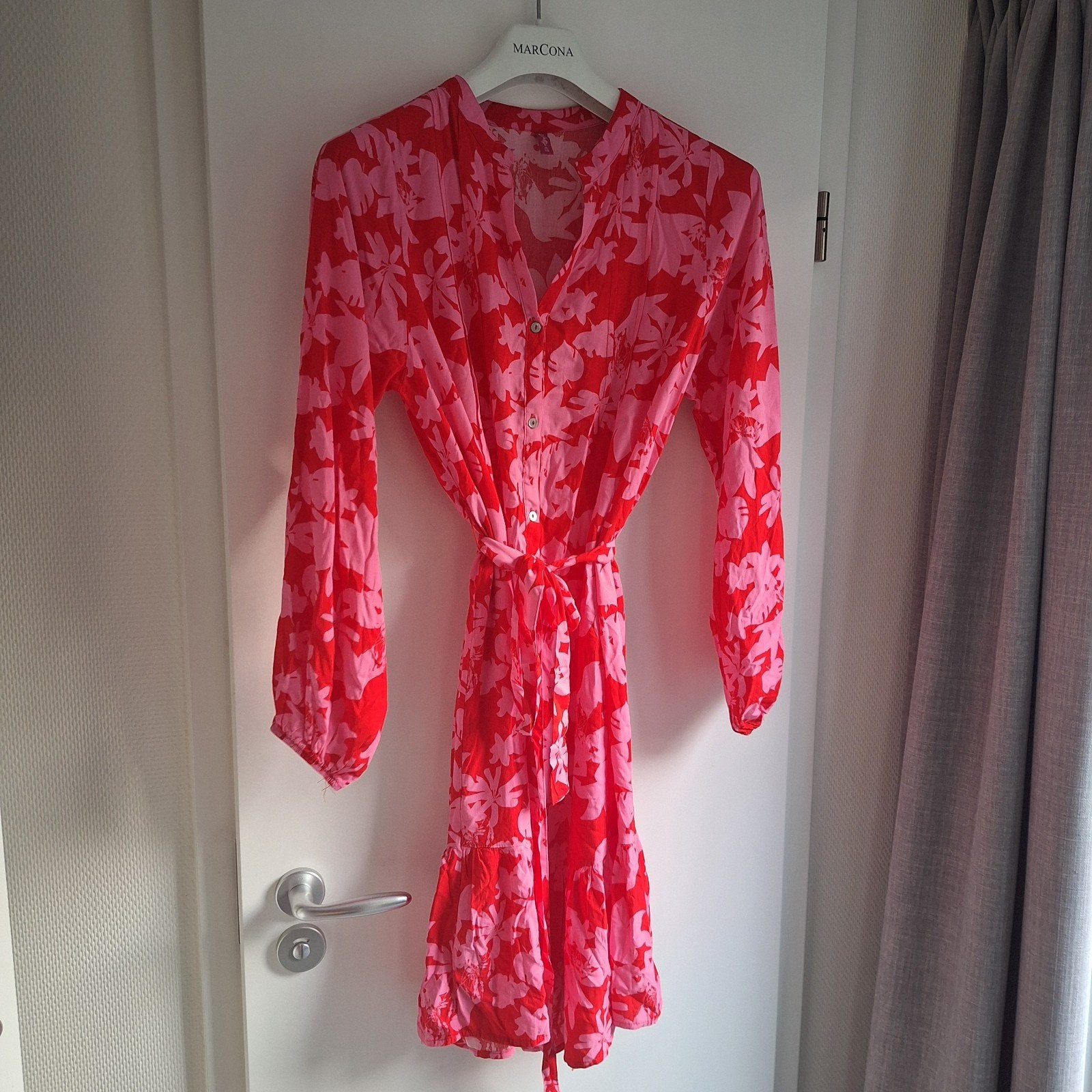 Rood/Roze zomerjurk By Jeltje, mt M/38, tot de knie, nieuw!, Kleding | Dames, Jurken, Maat 38/40 (M), By jeltje, Nieuw, Ophalen of Verzenden
