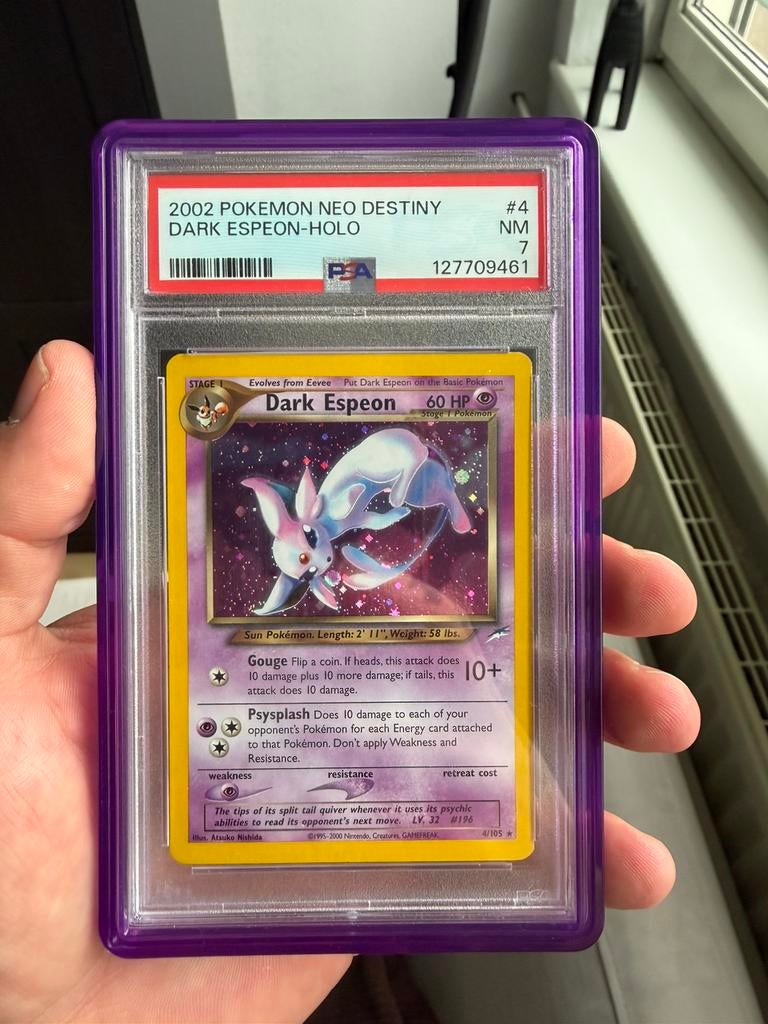 Dark Espeon 4/105 Neo Destiny NEW CERT PSA 7, Ophalen of Verzenden, Zo goed als nieuw
