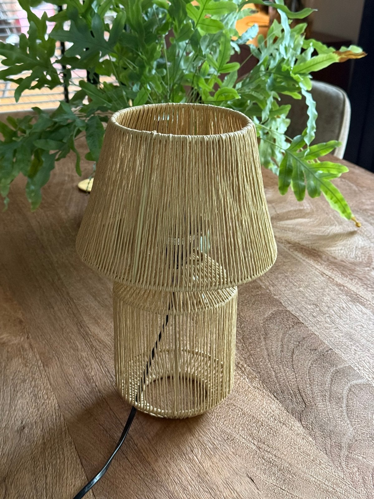 Tafellamp Avi naturel Kwantum, Ophalen, 32 cm, Natuurlijk materiaal, E27 (groot)