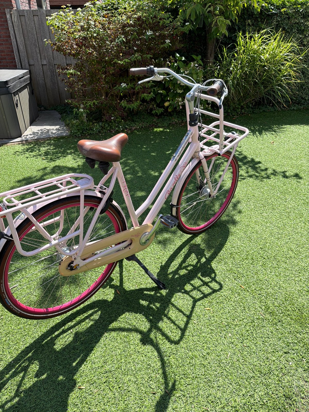 Gazelle Miss Grace damesfiets - Roze met voordrager, Ophalen, 50 tot 53 cm, Gazelle, Trommelrem