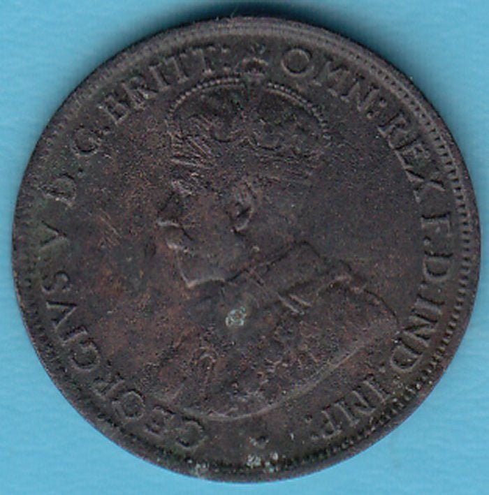 Australië One Half Penny 1912H George V in munthouder, Ophalen of Verzenden, Losse munt