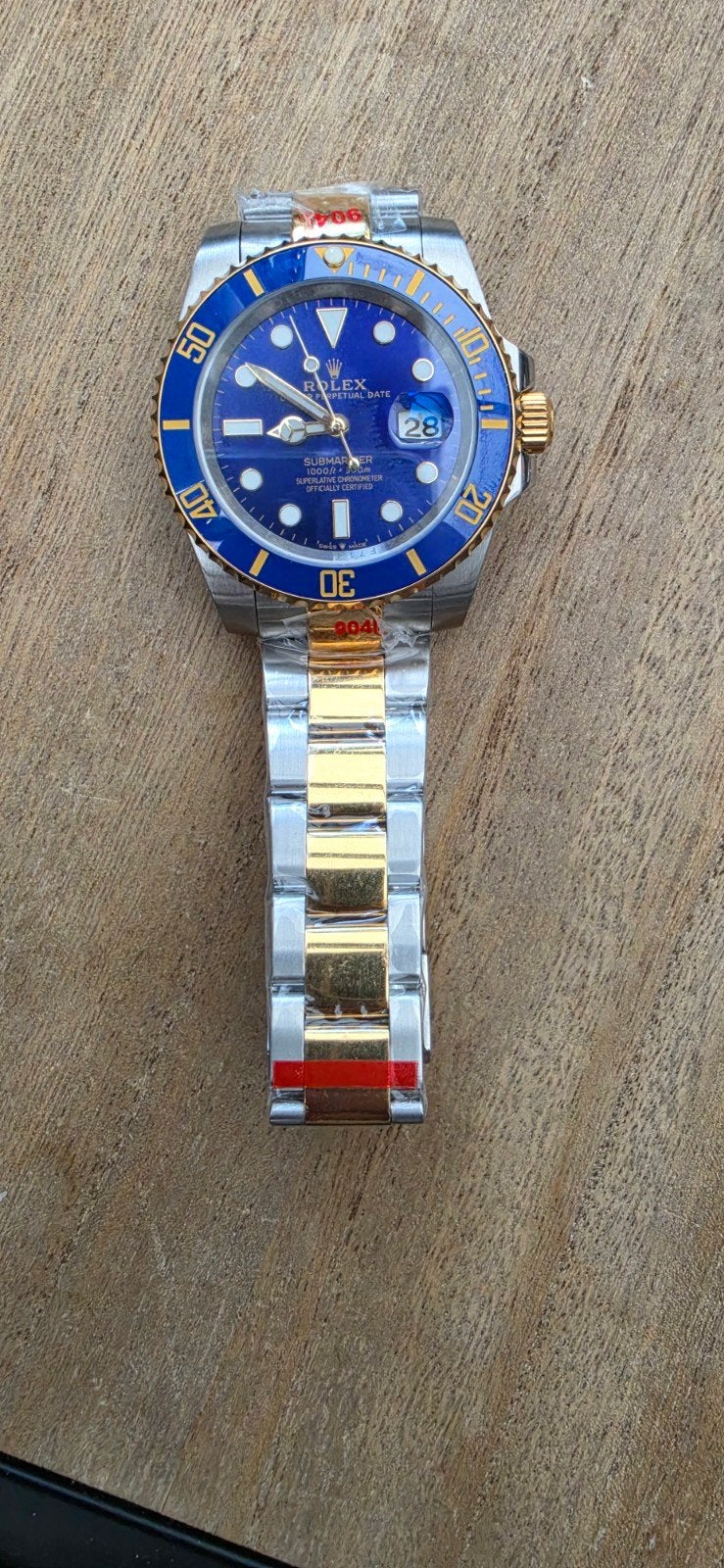 Rolex Submariner Date Blauw/Goud Herenhorloge, Ophalen, Nieuw, Blauw
