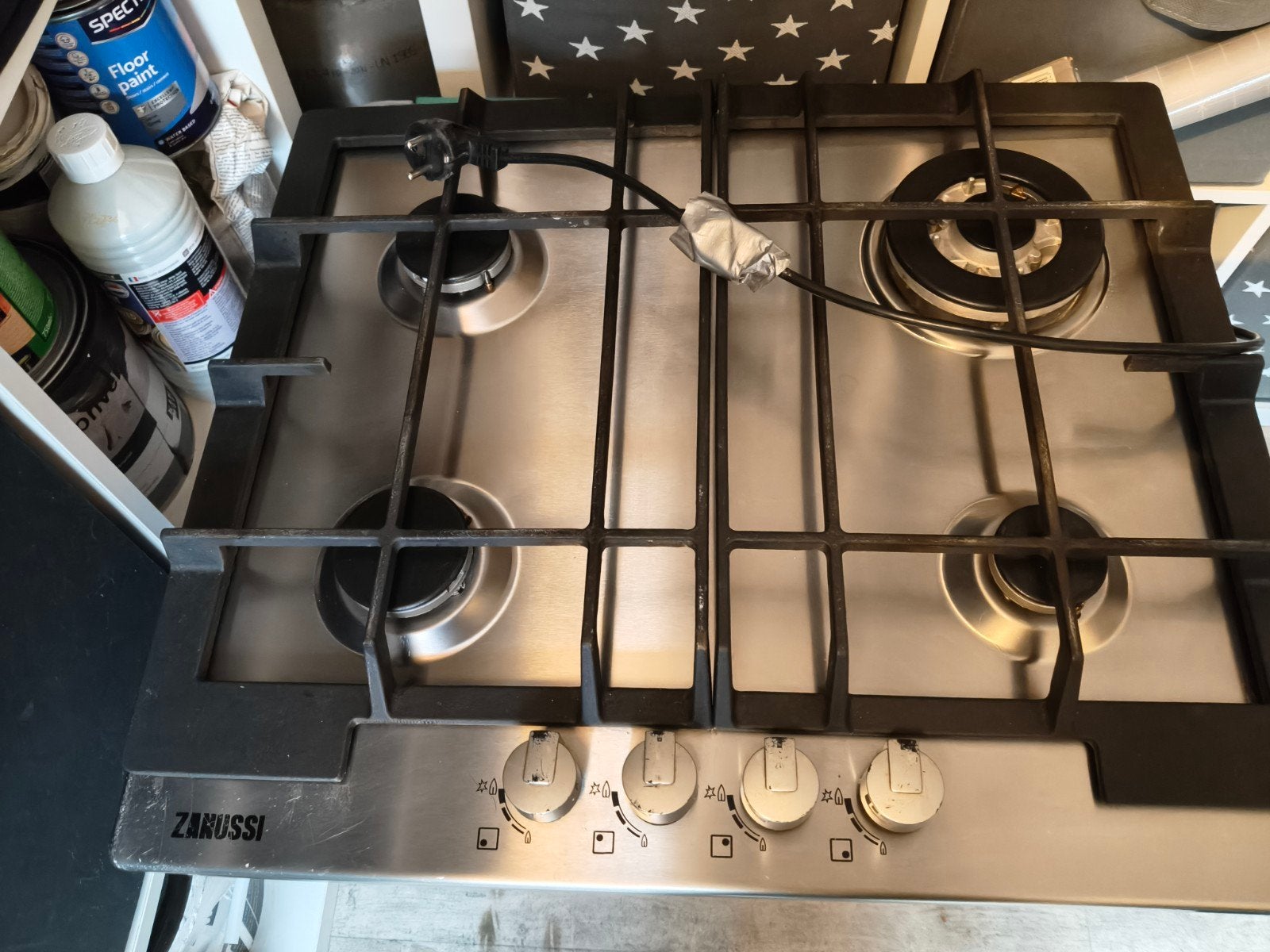 Zanussi Gaskookplaat 4 Pitten - Inbouw, Witgoed en Apparatuur, Kookplaten, Ophalen, Gebruikt, 4 kookzones, Inbouw