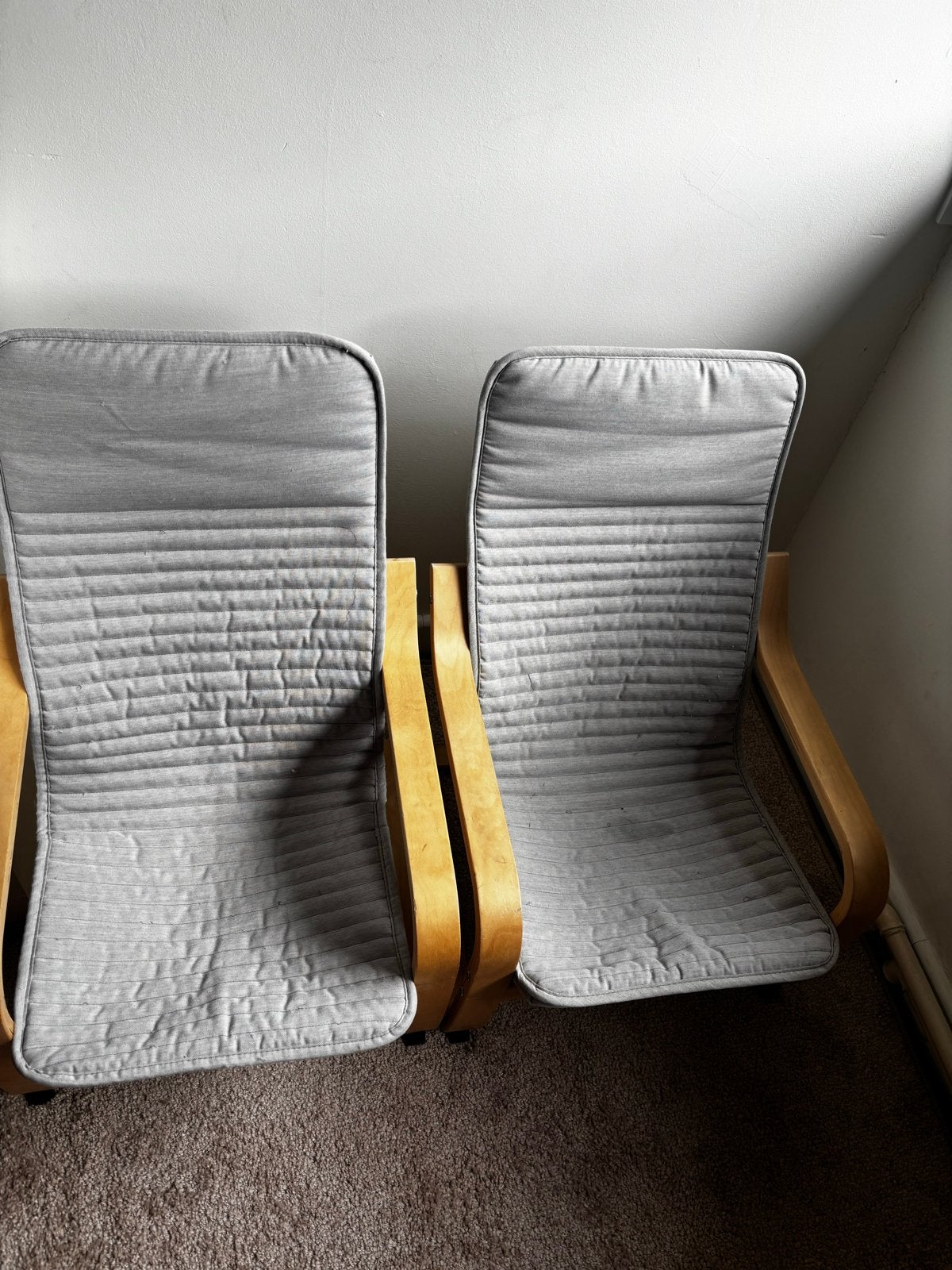 2 gebruikte IKEA kinder fauteuils met grijze hoezen, Ophalen, Gebruikt, 75 tot 100 cm, 50 tot 75 cm