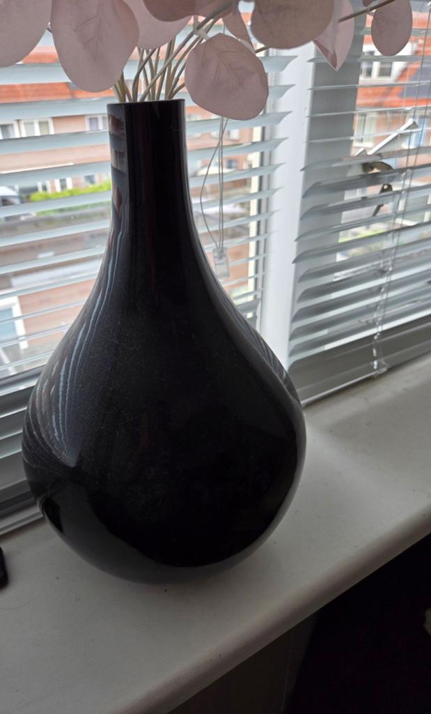 2 mooie grote Vazen, Huis en Inrichting, Woonaccessoires | Vazen, Ophalen, Zwart, Minder dan 50 cm, Glas
