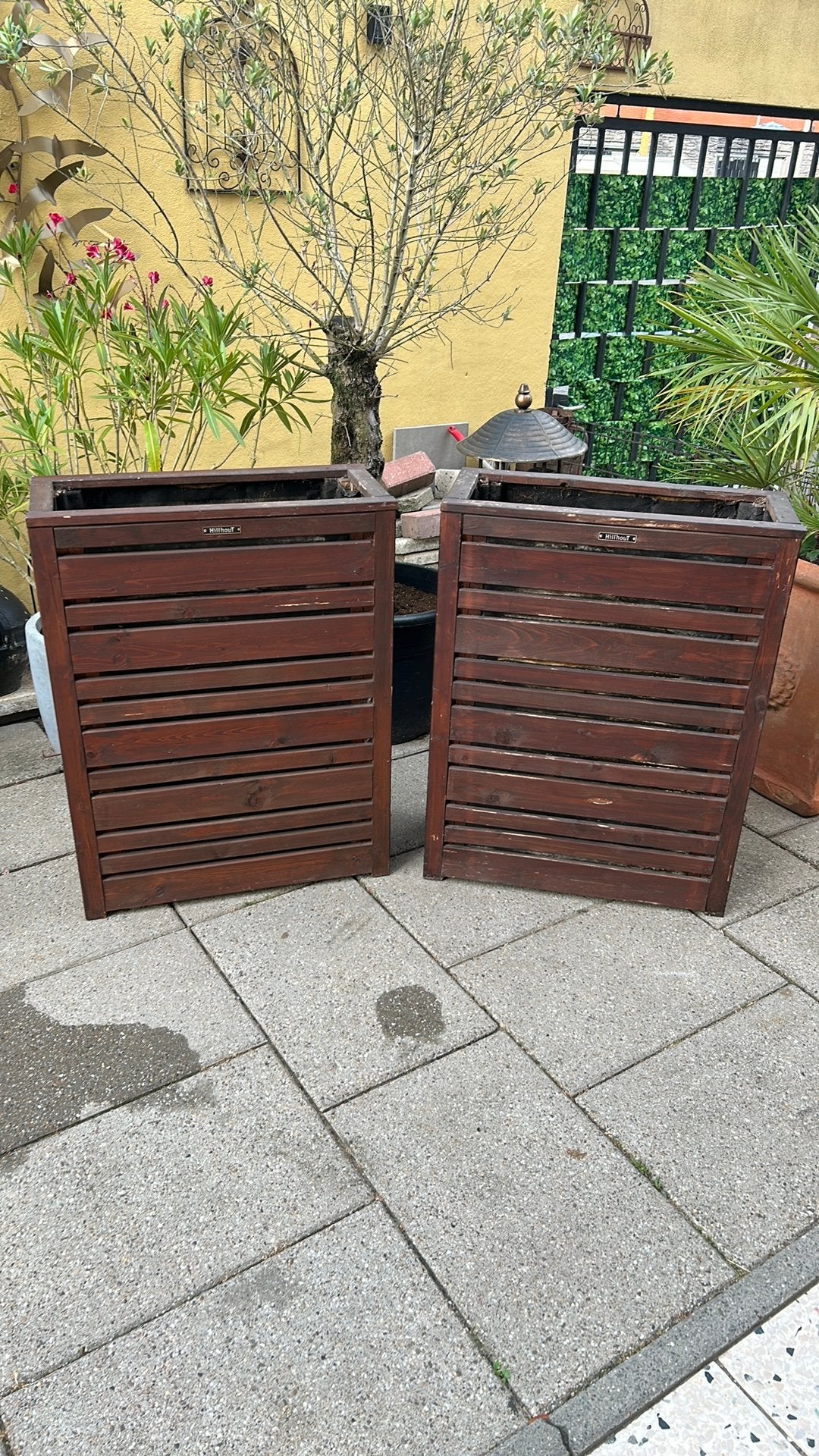 Bloembakken Hillhout Flux Excellent 70x30x90 €75 p/st, Tuin en Terras, Bloembakken en Plantenbakken, Ophalen, Gebruikt, Balkon
