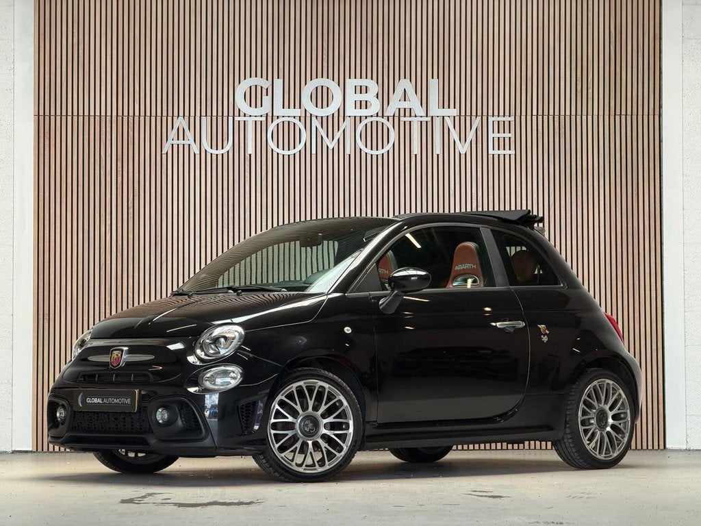 Fiat 500 1.4 T-Jet Abarth 595 - CABRIO - LEDER - PDC, Voorwielaandrijving, Euro 6, Zwart, Leder