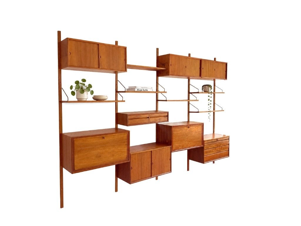 Vintage design wandsystemen | Collectie van Frümel, Ophalen, 250 tot 300 cm, Zo goed als nieuw, Met deur(en)