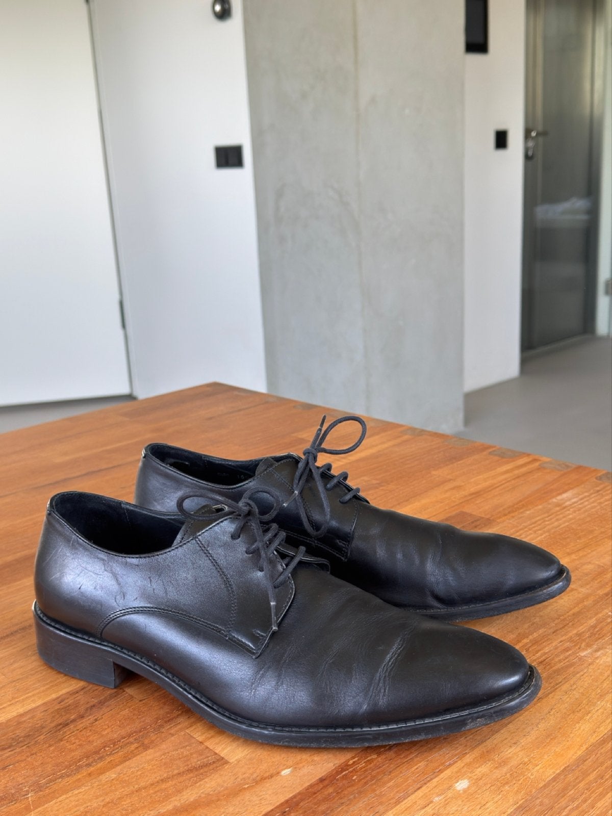 SOCI3TY– zwarte leren Oxford veterschoenen, maat 45, Ophalen of Verzenden, Gedragen, Zwart, Veterschoenen