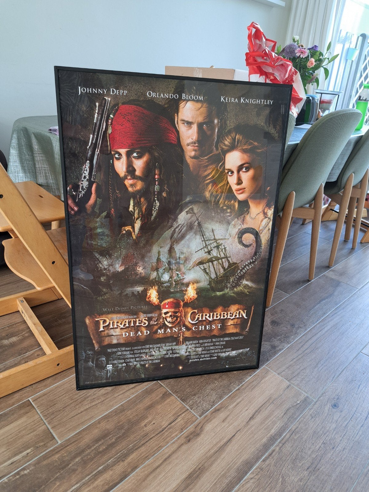 Pirates of the Caribbean: Dead Man's Chest Filmposter, Verzamelen, Ophalen, Rechthoekig Staand, Met lijst, Zo goed als nieuw