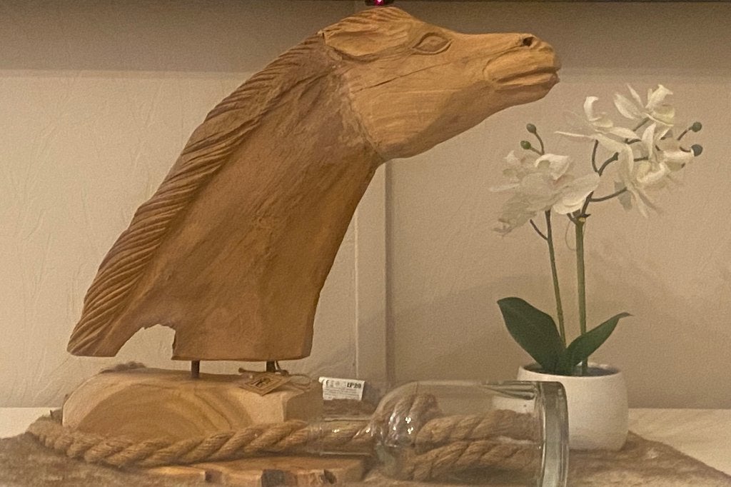 Prachtig ornament van paardenhoofd op voet, Ophalen of Verzenden, Nieuw, Dier