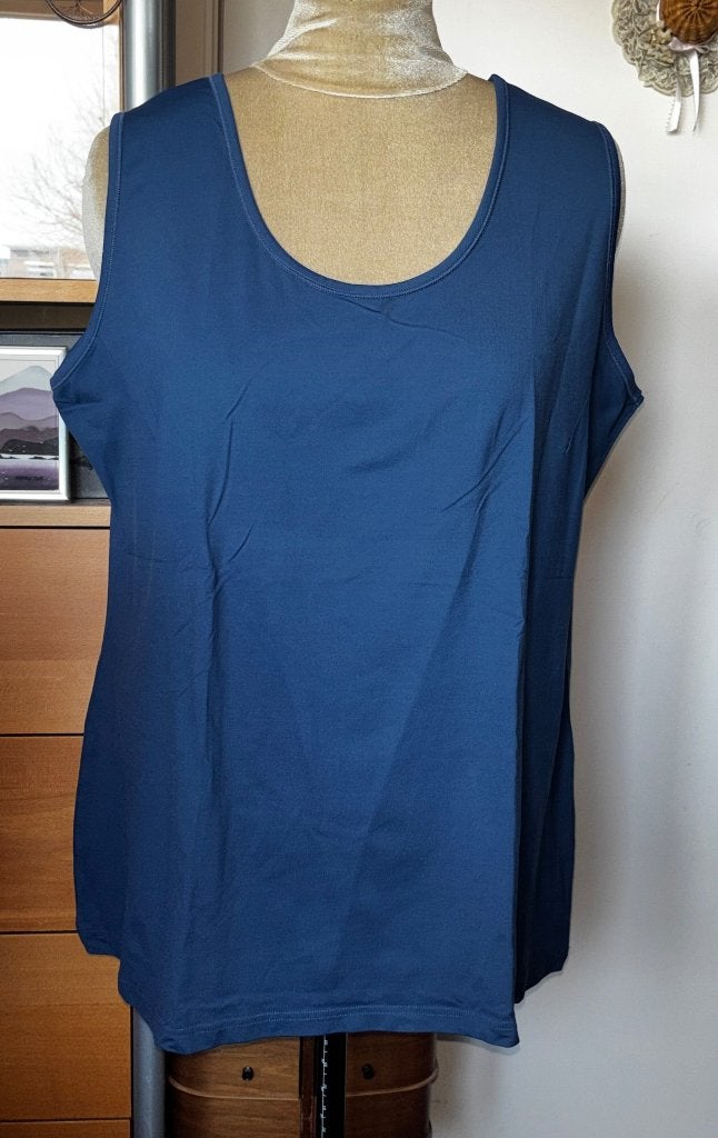 Hemd - Samm basics 95% polyamide blauw hemd maat 4, Blauw, Maat 46/48 (XL) of groter, Zo goed als nieuw, Zonder mouw