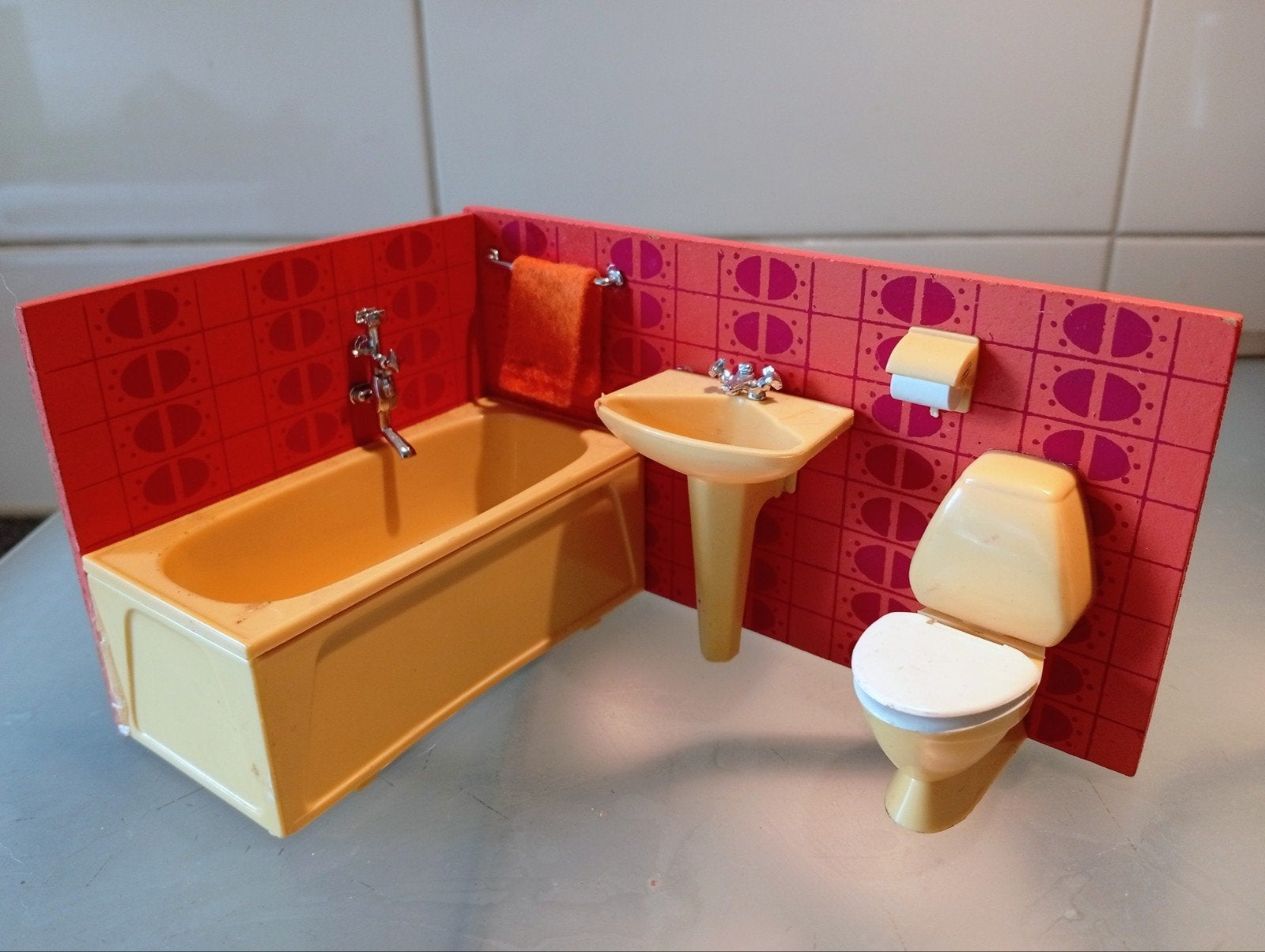 Lundby badkamer voor poppenhuis., Ophalen of Verzenden, Gebruikt, Poppenhuis