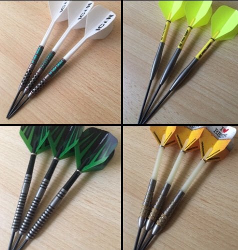 Diverse sets dartpijlen te koop (REGIO EMMEN/DRENTHE), Ophalen of Verzenden, Gebruikt, Pijlen