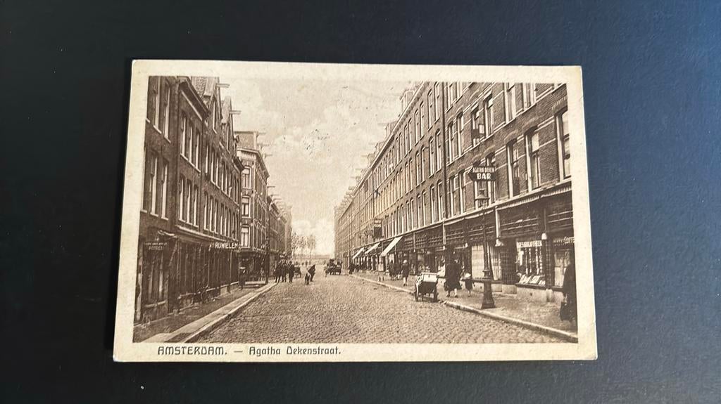 Amsterdam West jaren 30 Agatha Dekenstraat fraai straatbeeld, Verzamelen, Ansichtkaarten | Nederland, Noord-Holland, Voor 1920