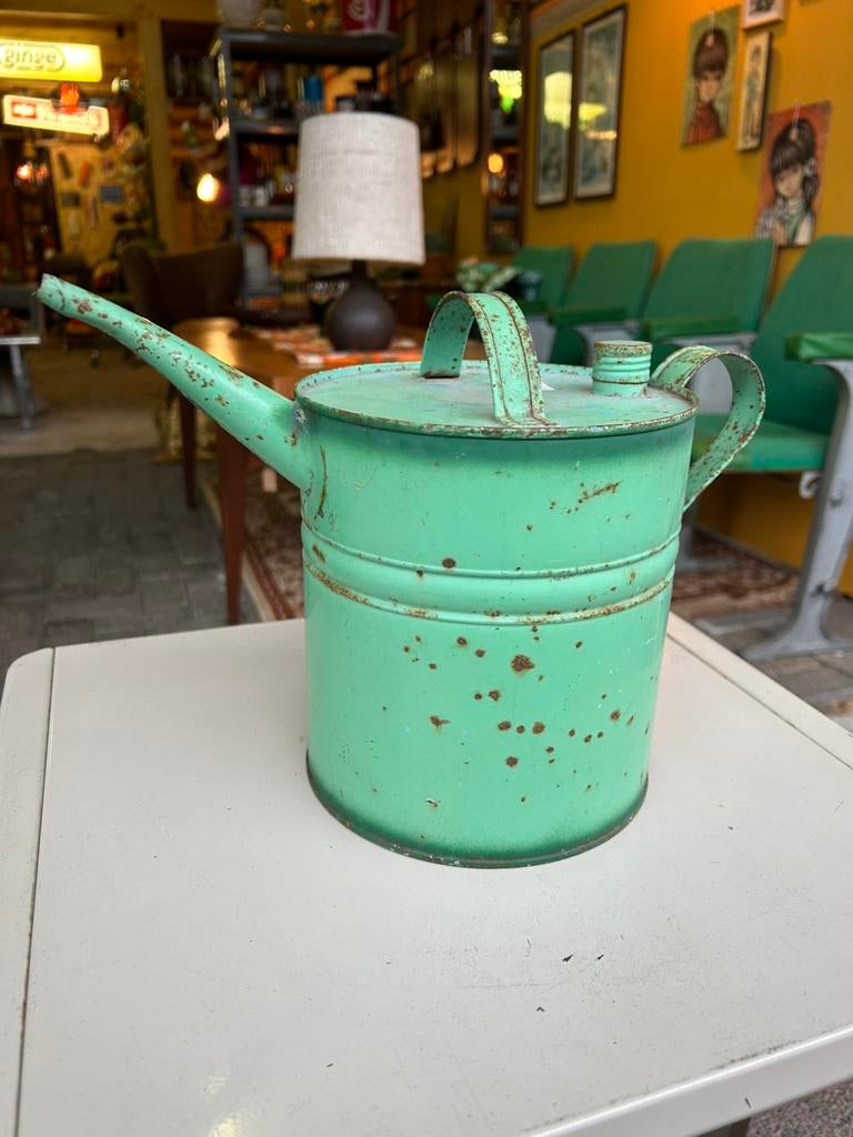 Gaaf vintage/ industrieel groen olie blik/ blik, Ophalen of Verzenden, Zo goed als nieuw