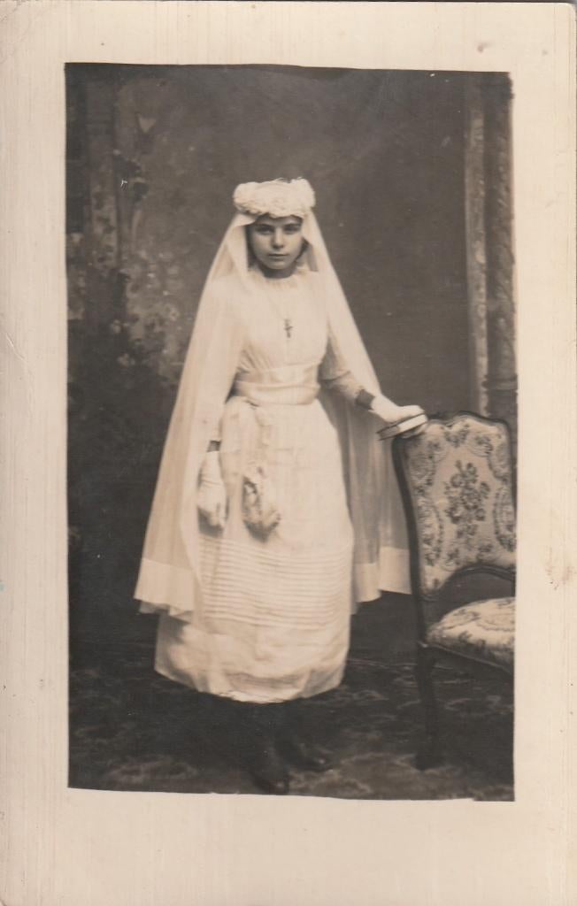 fotokaart   communie  kant  -   1919, Verzenden, Voor 1940, Zo goed als nieuw