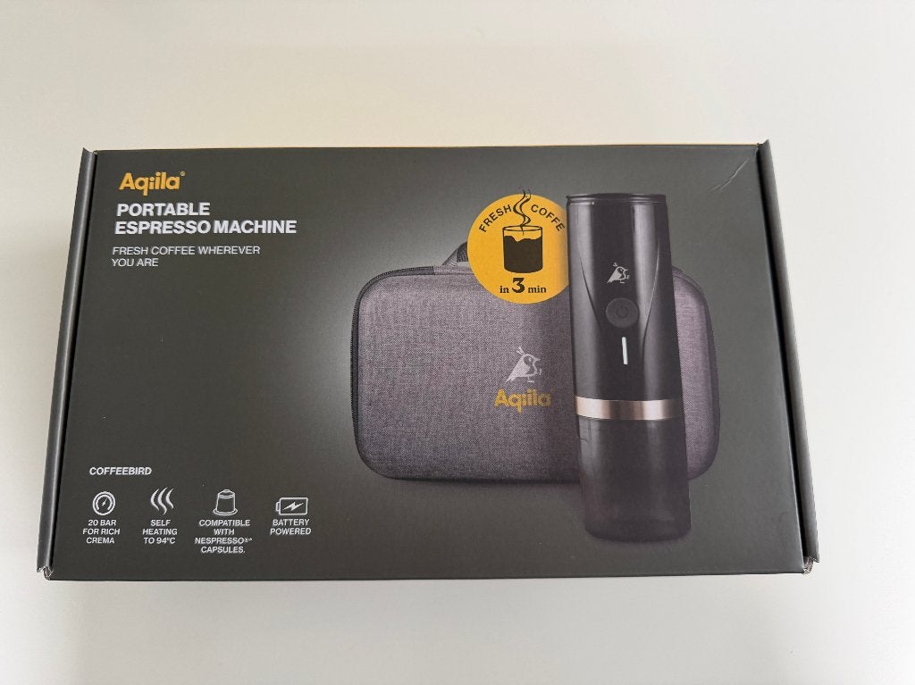 Aqiila Draagbare Espressomachine – Nieuw & ongebruikt, Espresso apparaat, Nieuw, Gemalen koffie, Ophalen of Verzenden