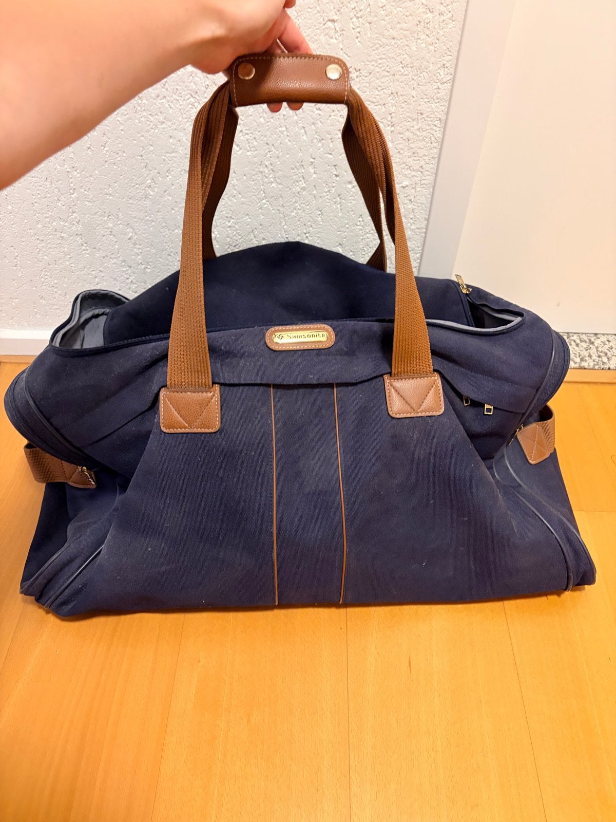 Samsonite reistas - Blauw met bruine accenten, Ophalen, Gebruikt, 20 tot 30 cm, Blauw