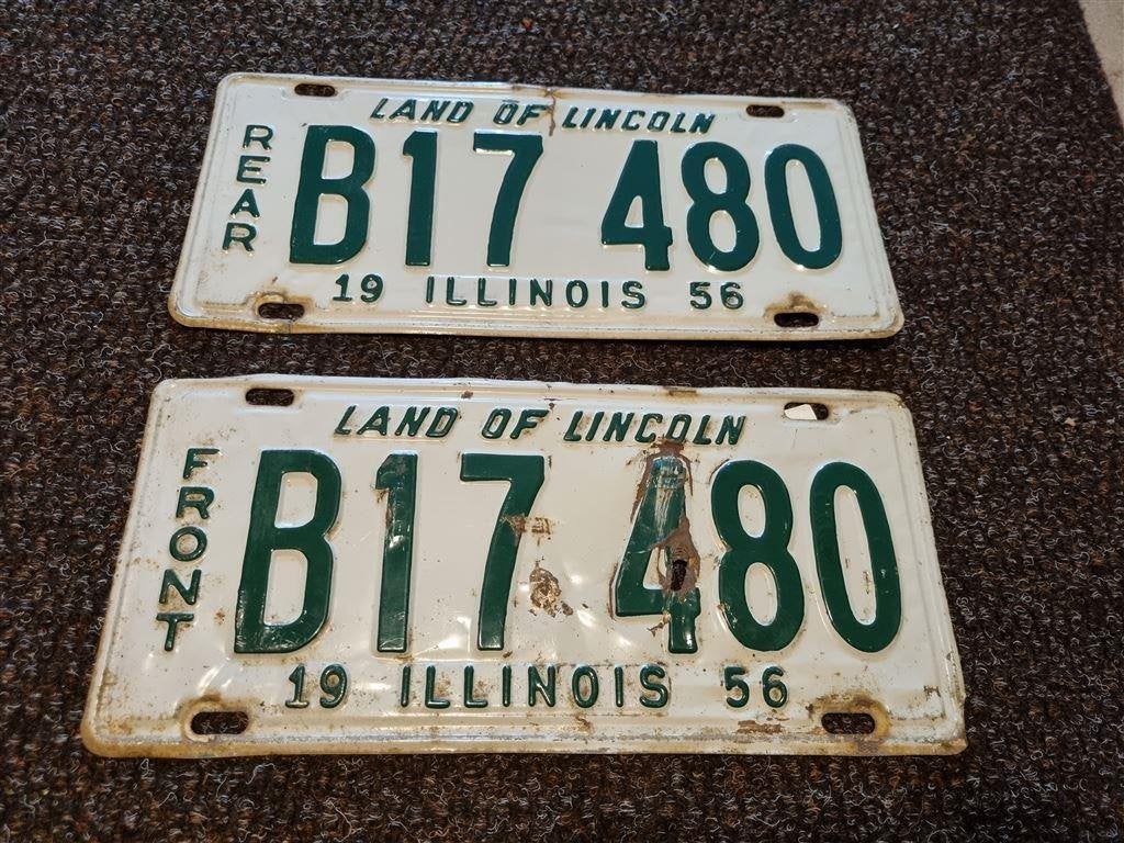 Land of Lincoln Illinois 1956 Truck licenceplates, Verzamelen, Ophalen of Verzenden, Gebruikt, Auto's