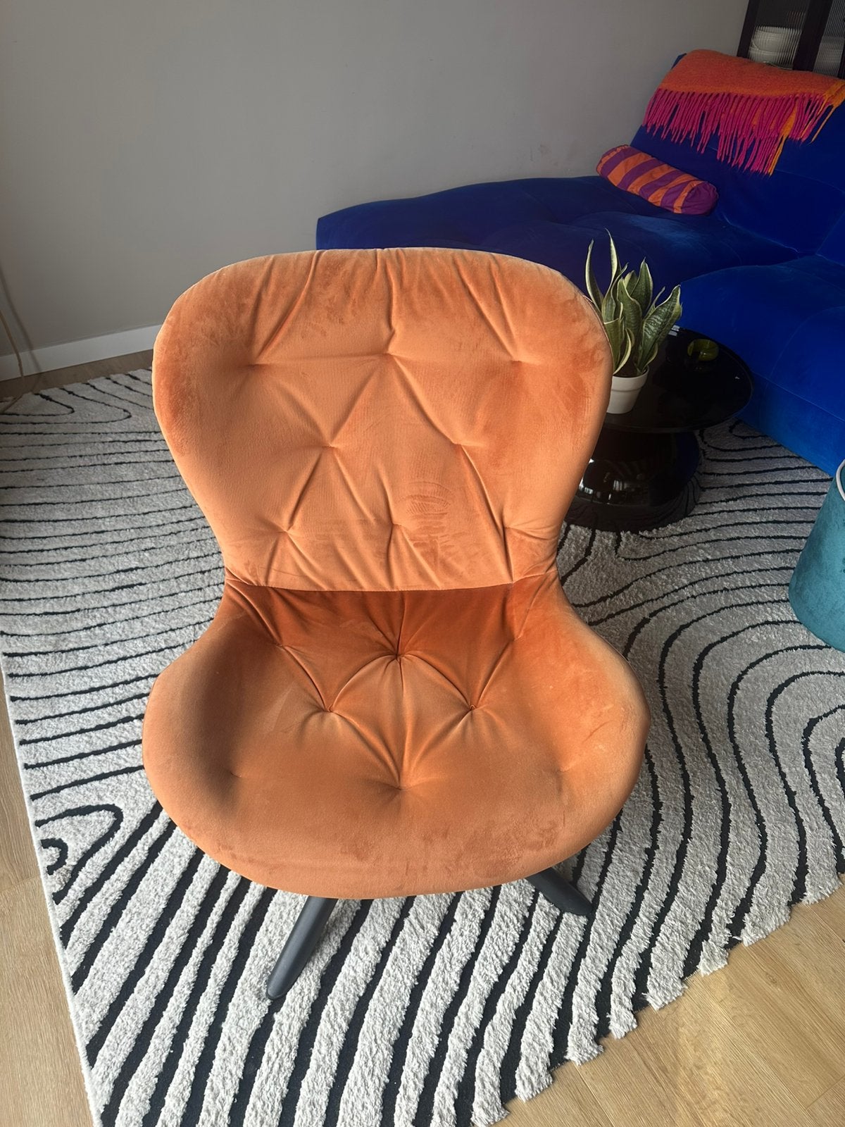 Draai fauteuil koper/roest, Huis en Inrichting, Fauteuils, Ophalen, Gebruikt, 75 tot 100 cm, 50 tot 75 cm