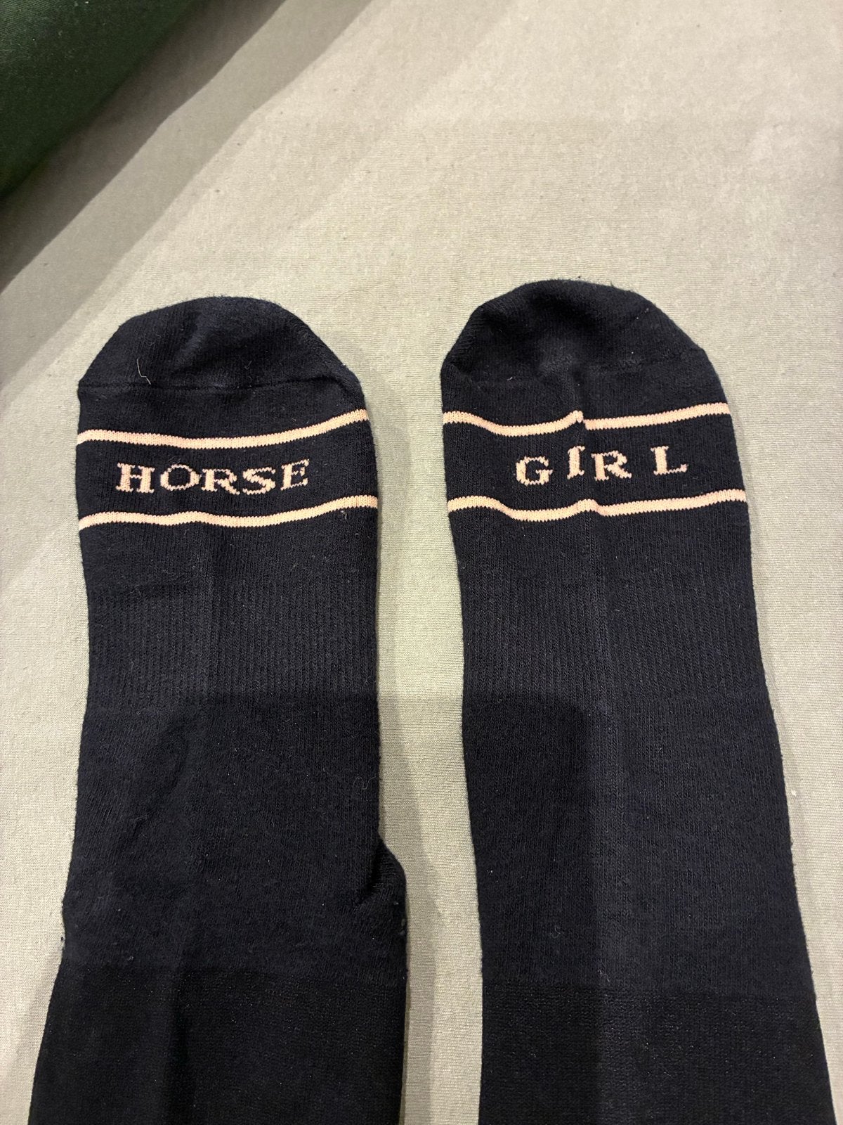 Zwarte sokken met 'Horse Girl' opdruk, Sokken en Kniesokken, Verzenden, Zwart, Maat 35 t/m 38