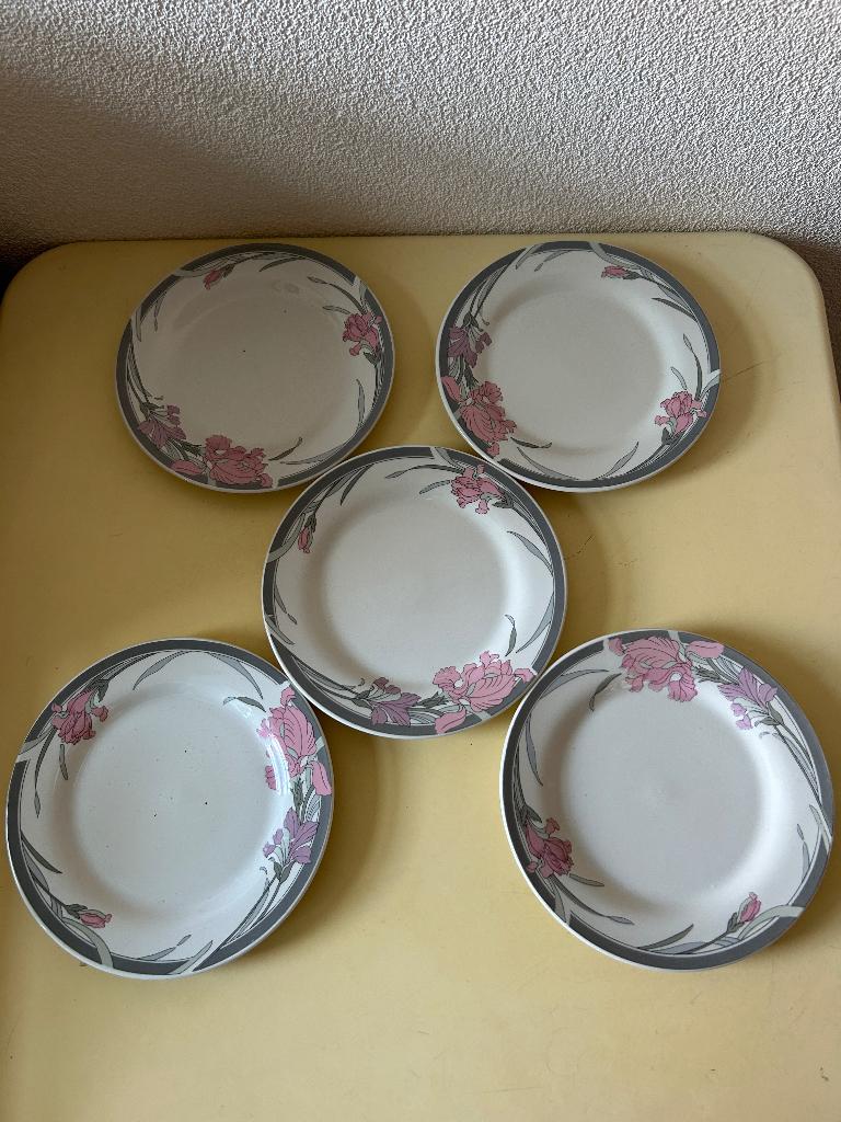 5 Vintage borden van het merk Kun-Lun, Huis en Inrichting, Keuken | Servies, Ophalen of Verzenden, Zo goed als nieuw, Bord(en)