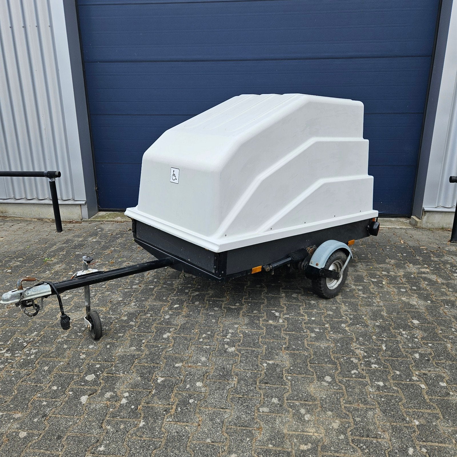 Scootmobiel aanhanger met elektrische lift en accu, Ophalen of Verzenden, Gebruikt