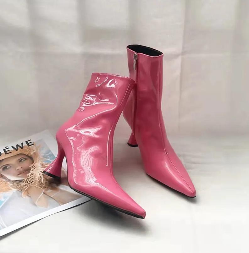 Roze glimmende dames enkellaarzen lage laarzen laarsjes lak, Verzenden, Nieuw, Roze, Lage of Enkellaarzen
