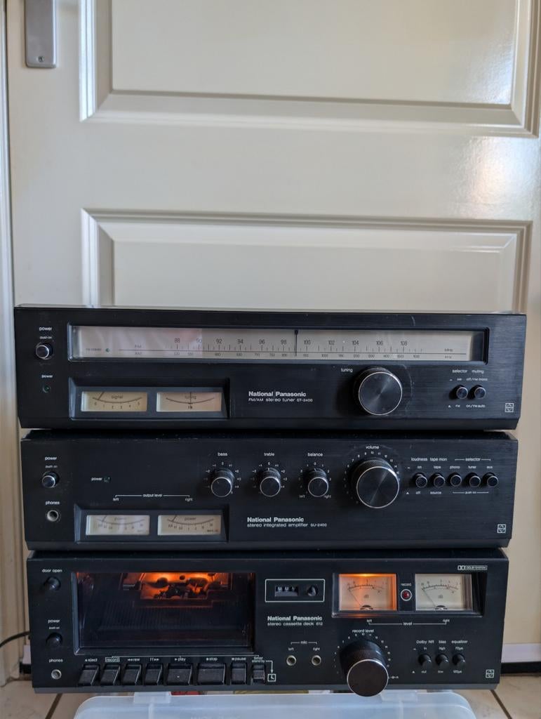 Vintage Panasonic technics Tuner, Versterker, Cassettedeck, Tuner of Radio, Gebruikt, Sharp, Losse componenten