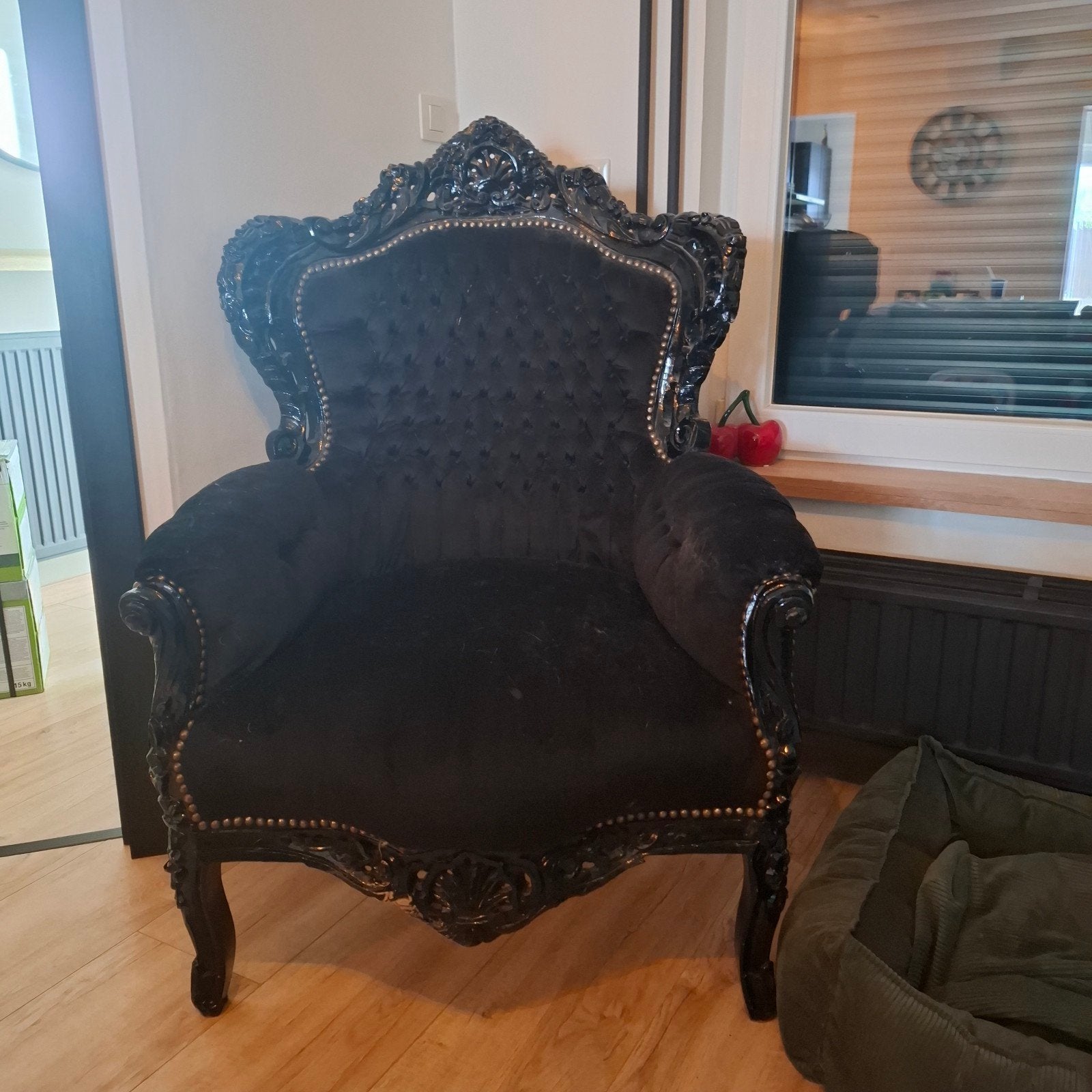 Zwarte stoel, Antiek en Kunst, Antiek | Meubels | Stoelen en Banken, Ophalen