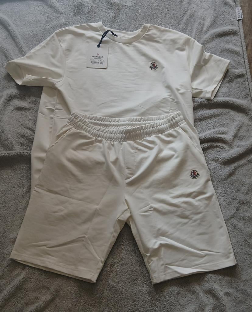 Moncler Zomer Setje Wit - T-shirt & Korte Broek XXL Nieuw, Ophalen of Verzenden, Nieuw, Moncler