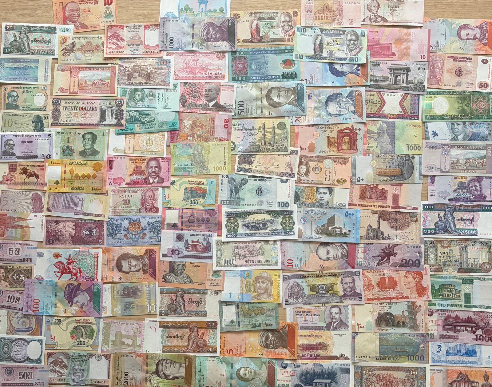 Verzameling van 100 bankbiljetten, Verzenden, Buitenland, Bankbiljetten