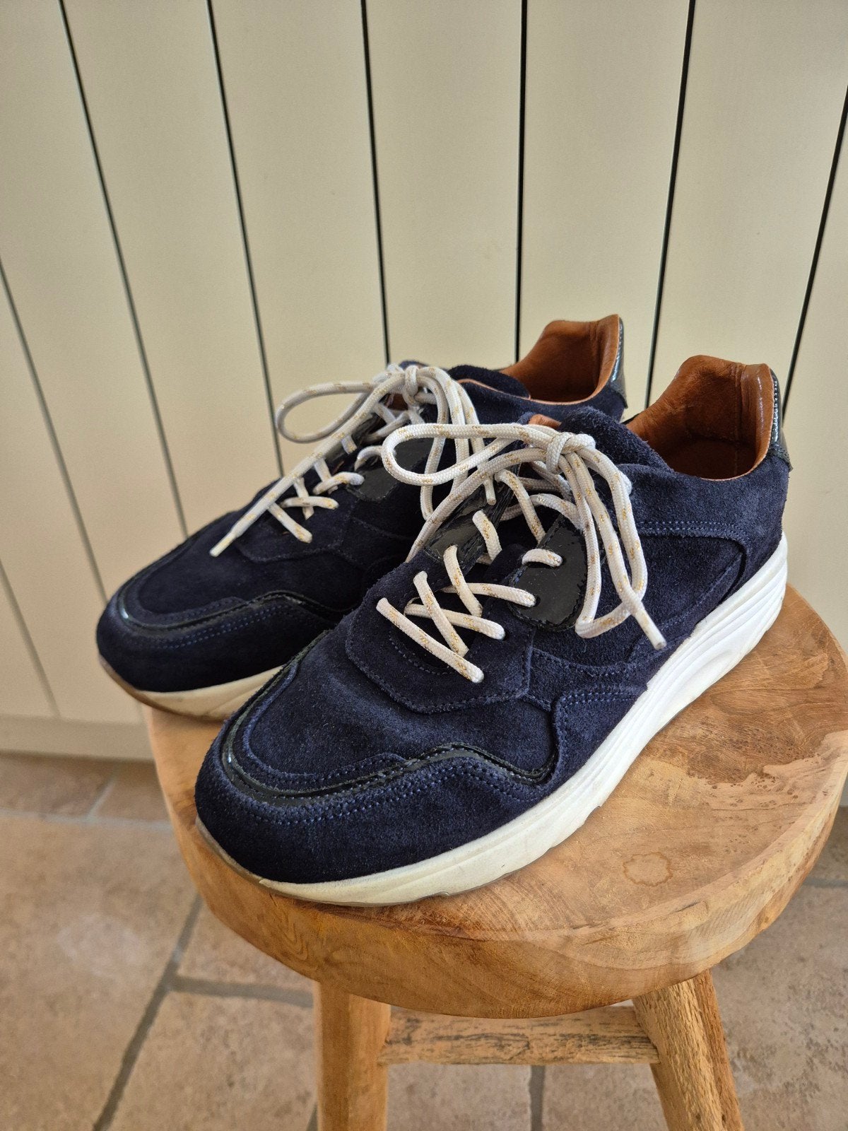 sneaker manfield leer 40, Kleding | Dames, Blauw, Ophalen of Verzenden, Sneakers of Gympen, Manfield