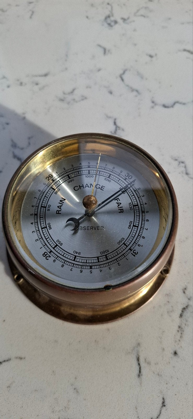 barometer van koper uit boot, Ophalen of Verzenden, Gebruikt, Barometer