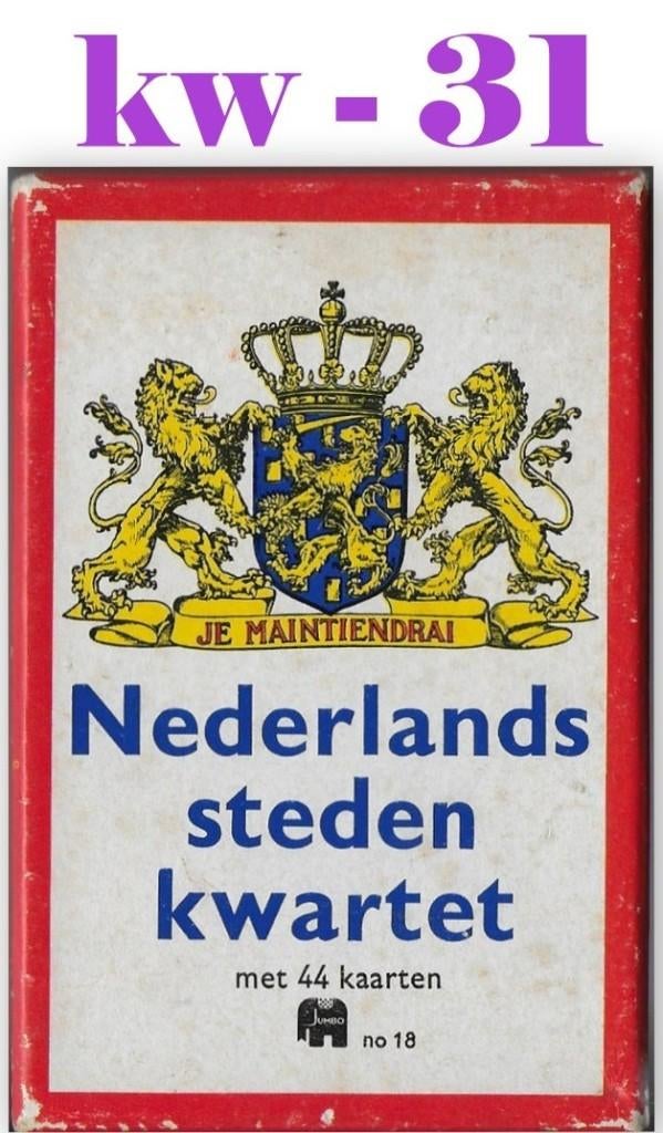 KW31 - Nederlands Steden Kwartet ( Jumbo nr 18 ) 44 kaarten, Ophalen of Verzenden, Gebruikt, Joker(s)