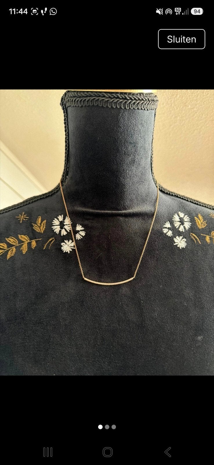 Swarovski ketting verstelbaar inclusief doos, Overige materialen, Ophalen of Verzenden, Goud, Verstelbaar