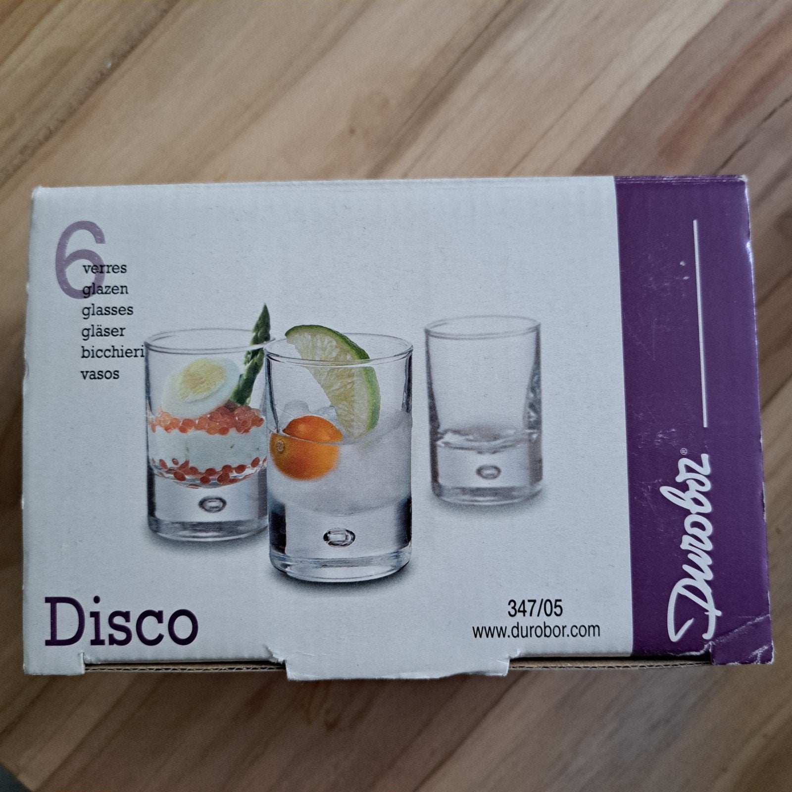 Set van 6 Durobor Disco glazen - 5 cl, Glas of Glazen, Overige merken, Nieuw, Ophalen of Verzenden