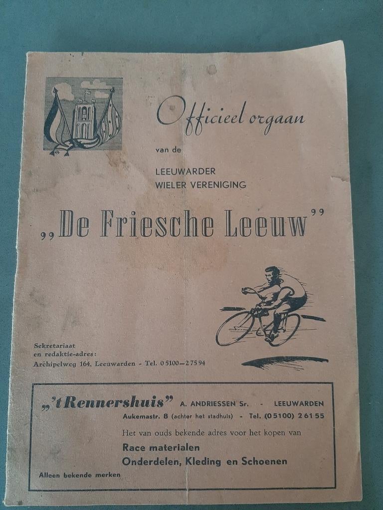 Blad Leeuwarder wielervereniging februari. 1963, Ophalen of Verzenden