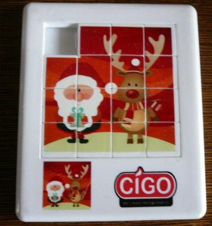 schuifpuzzel CIGO met kerstman en rendier xcxc, Ophalen of Verzenden, Minder dan 500 stukjes, Nieuw, Overige typen