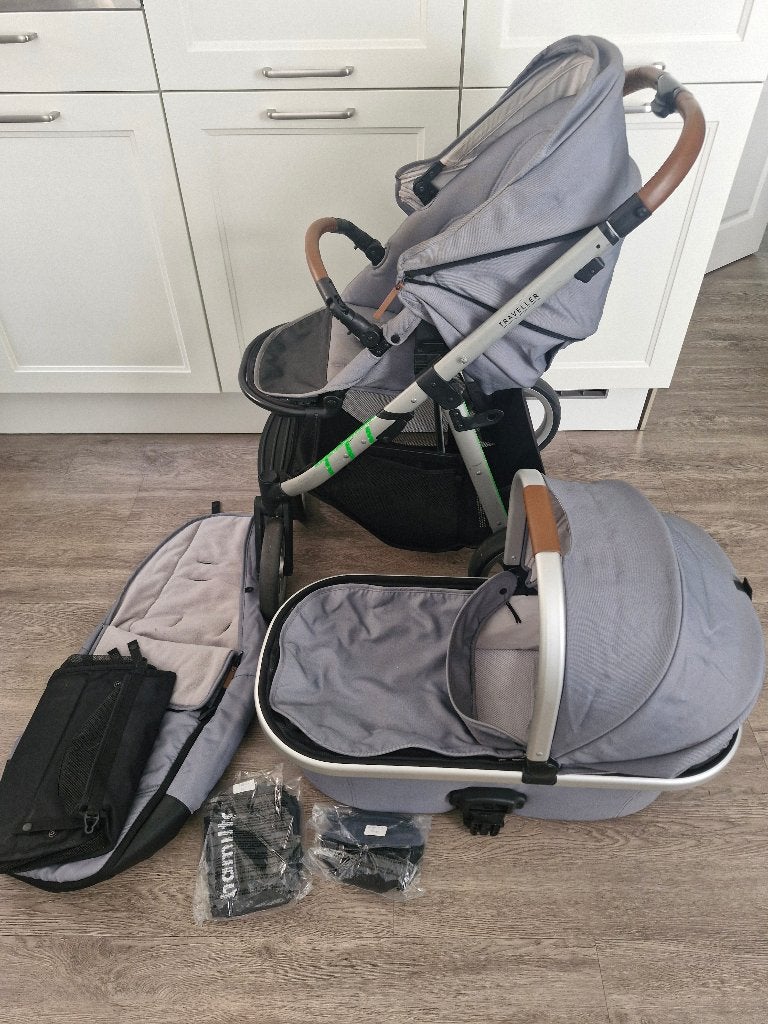 Kinderwagen Mutsy Traveller met meerijdplankje, Ophalen, Gebruikt, Mutsy, Verstelbare duwstang