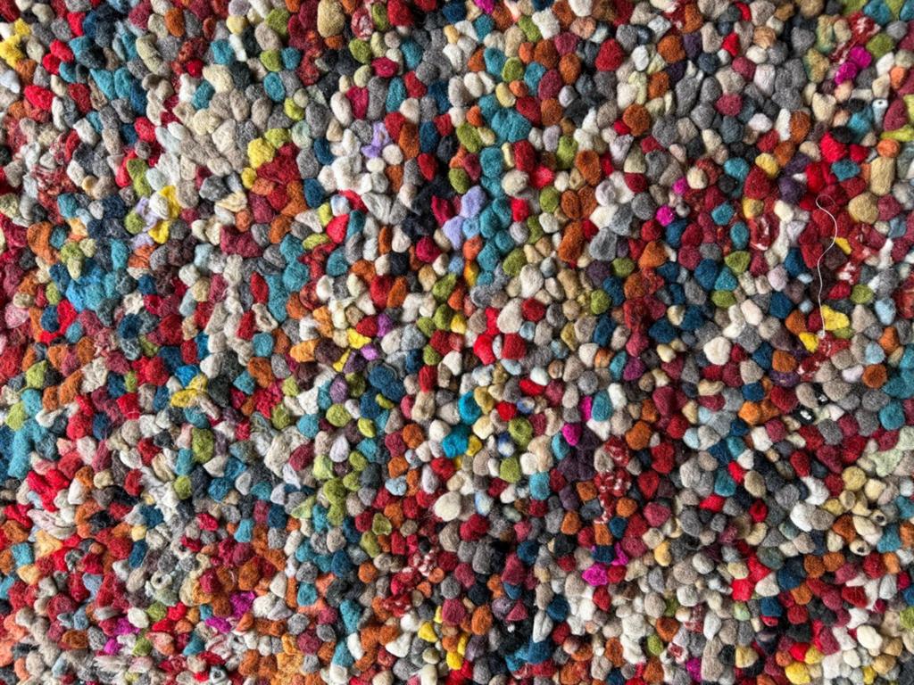 Prachtig kleurrijk vilten vloerkleed 295x205 cm in topstaat, Ophalen, Zo goed als nieuw, Rechthoekig, 200 cm of meer