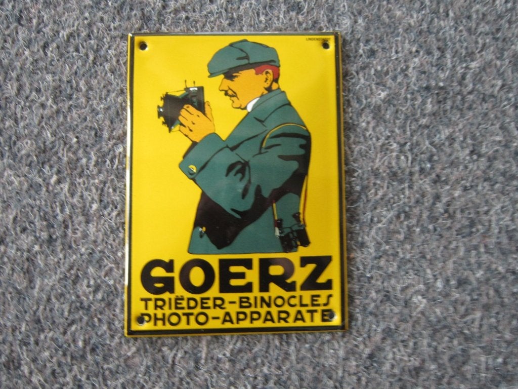 GOERZ EMAILLE RECLAMEBORD, Verzamelen, Ophalen, Zo goed als nieuw, Reclamebord