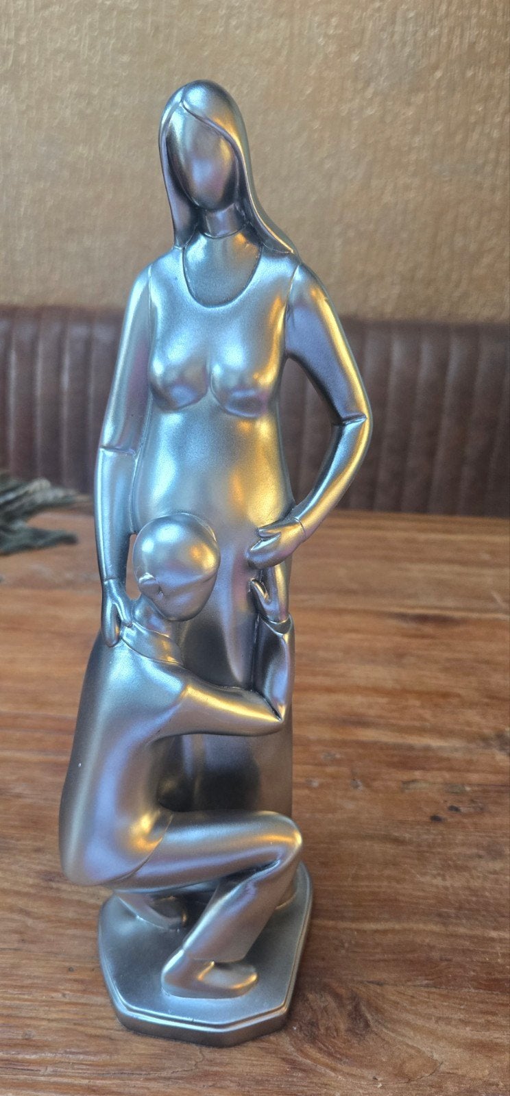 Prachtig beeld, Zwangere Vrouw, Koppel, Ophalen of Verzenden, Zo goed als nieuw, Zilver
